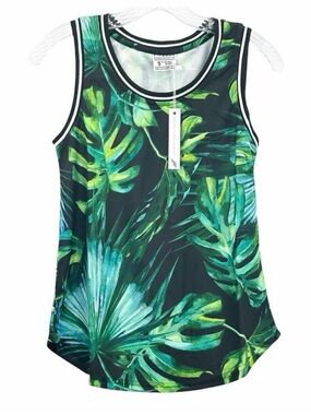 Tropical Green Leaf Racerback Tank Top - Women's
